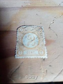 1876 2 Cent Netherlands Yellow Stamp