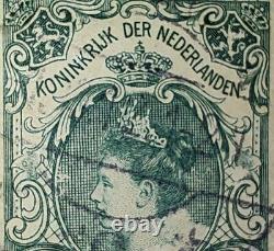 1898 Netherlands 1 Gulden Queen Wilhelmina Amsterdam Cancel Stamp Rare