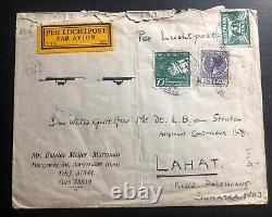 1928 Amsterdam Netherlands First Flight Cover FFC To Lahat Dutch East Indies