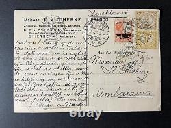 1929 Netherlands Dutch Indies Airmail Postcard Cover Weltevreden to Ambarawa