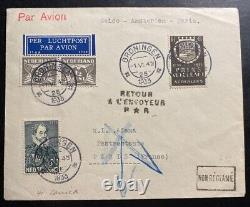 1933 Groningen Netherlands Airmail First Flight Cover To Paris France 144 Only