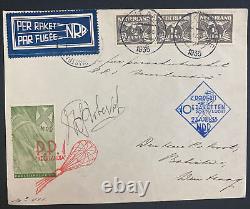 1935 Katwijk Netherlands Tenth Rocket Flight Mail Cover Pilot Signed