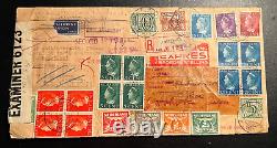 1940 Registered Netherlands Airmail Express Cover Amsterdam Round World