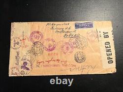 1940 Registered Netherlands Airmail Express Cover Amsterdam Round World