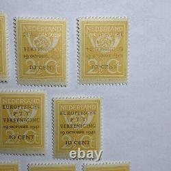 1943 Netherlands Stamp #244 Mnh Mh Og Gold Overprint Investor Lot Of 9 Stamps