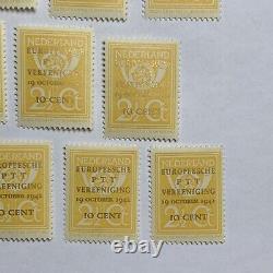 1943 Netherlands Stamp #244 Mnh Mh Og Gold Overprint Investor Lot Of 9 Stamps