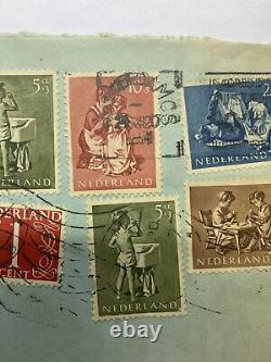 1954 Amsterdam Netherlands Cover Children Stamps #b271-b275, To Glasgow Scotland