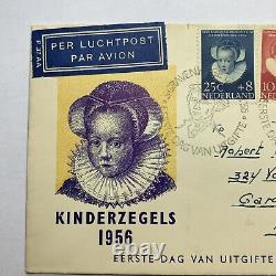 1956 Netherlands Kinderzegels Children's Stamps First Day Cover Cachet