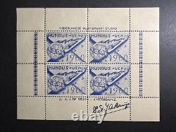 1960 Netherlands Stamp Label Sheet NRS Signed Dr AJ De Bruijn Amsterdam