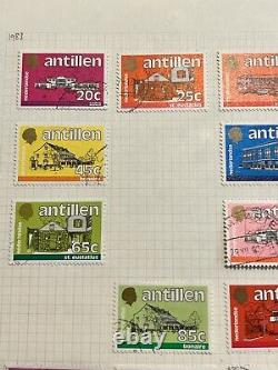 1980's NETHERLANDS ANTILLES STAMPS LOT ARCHITECTURE, DEAD COUNTRY ALL DIFFERENT