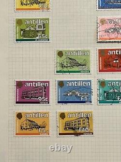 1980's NETHERLANDS ANTILLES STAMPS LOT ARCHITECTURE, DEAD COUNTRY ALL DIFFERENT