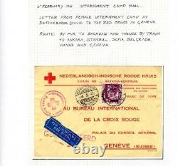 DUTCH EAST INDIES WW2 Cover BANJOEBIROE Internment Camp RED CROSS 1941 Iraq DL79