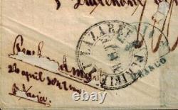 Dutch East Indies Pre Stamp 1847 Military Officer Cover withCROWLINO RECEIVER RED