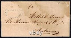 Dutch East Indies Pre Stamp 1848 Full Cover with CLEAR ONGEFRANKEERD BLUE OVAL