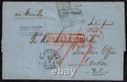 Dutch East Indies Pre Stamp 1863 Full Cover with INDIA PAID BY BATAVIA VERY RARE