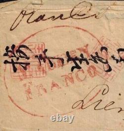 Dutch East Indies Pre Stamp Undated Cover withOVAL MADEEN FRANCO in RED 180c