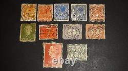 Eleven 11 Antique Old Nederland Postage Post Stamps