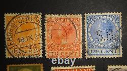 Eleven 11 Antique Old Nederland Postage Post Stamps