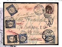 GB UNDERPAID Cover Herts Hatfield FORWARDED Netherlands Postage Dues 1898 U146