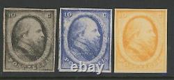 Gn Stamps- Netherlands, Mint, #5 Var (3) Thick Paper Proofs, Magnificent