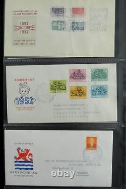 Lot 26929 FDC collection Netherlands 1950-2015 in 5 luxe Davo FDC albums