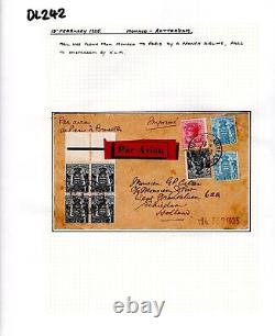 MONACO NETHERLANDS Air Mail Cover KLM FLIGHT Rotterdam via Paris 1925 DL242