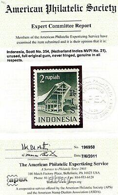 NETHERLANDS INDIES(INDONESIA) Sc 354(NVP 21)(MI 57)F-VF NH 1950 2R GREEN $1250