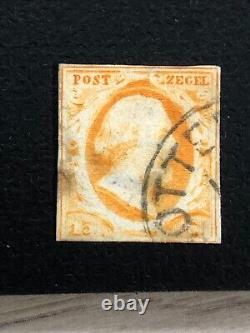 NETHERLANDS stamp 1852 King Willem 15 C Orange Imperf / used / X335