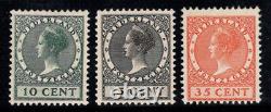 Netherlands 1924 Mi. 138-140 MNH 100% Queen Wilhelmina