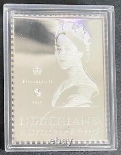 Netherlands 2016 Queen Elizabeth II Silver & Diamond Stamp MNH