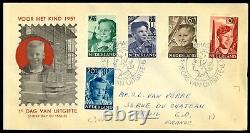 Netherlands #B229-B233 FDC CV190.00 Child Welfare to France