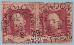 Netherlands Indies Pair 1 1864 Used No Faults Very Fine! Ntc