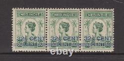 Netherlands Indies SG 253b x 3 m/m u/m 1921 32 1/2c on 50c green