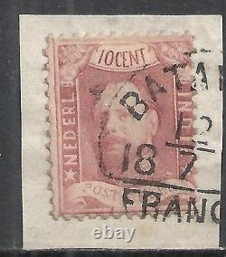 Netherlands Indies stamps 1868 NVPH 2 on fragment CANC VF