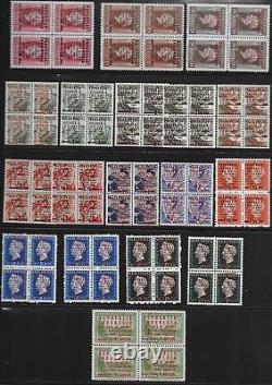 Netherlands Indies stamps 1948 18 Blocs of 4 ovpt Pearl Harbour etc MNH VF RARE