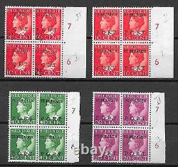 Netherlands Indies stamps 1948 NVPH DUE P49-P52+P49a-P52a Blocs of 4 MNH VF