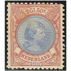 Netherlands S. G. 161 1893-8 2g50 Ultramarine & rosine u/m