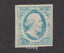 Netherlands Sc 1a MLH. 1852 5c light blue King William III, fresh, bright, VF