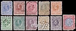 Netherlands Scott 23-33 (1872-88) Used P-F-F Complete Set, CV $235.05 C