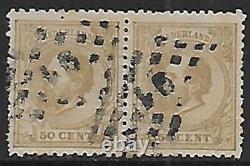Netherlands stamps 1872 NVPH 27J+27H Pair Combination Perf /CAT VALUE $450 /RARE
