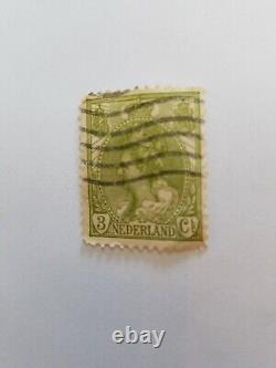 Rare Vintage Nederland 1901 3C Dutch Cent Stamp Netherlands Queen Wilhelmina