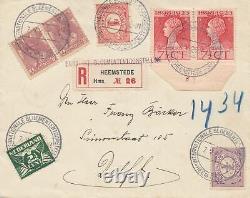 Registered cover Heemstede 1925, Interant. Bloemententconste.to Delft, Holland