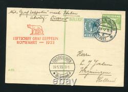 Zeppelin 1933 Sieger 207Aaa Italy Flight Livorno Drop Netherlands Treaty Post