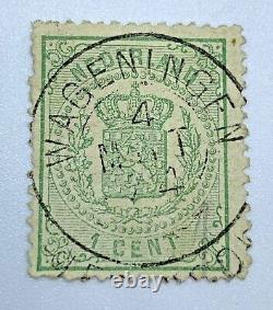 1874 Annulation de Son à Wageningen sur un timbre des Pays-Bas de 1c