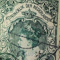 1898 Pays-Bas 1 Gulden Reine Wilhelmina Timbre d'Annulation d'Amsterdam Rare