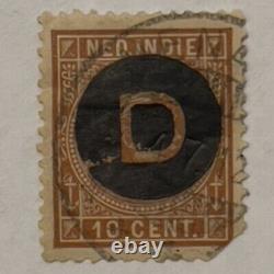 1911 Indes orientales néerlandaises 10c timbre D surchargé #o21 avec annulation