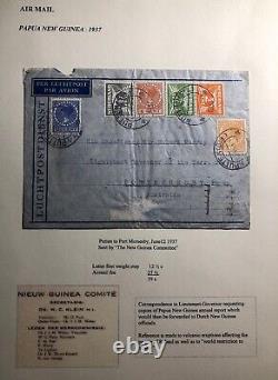 1937 Couverture aérienne de Putten, Pays-Bas, vers Port Moresby, Papouasie-Nouvelle-Guinée