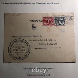 1942 La Haye Pays-bas Carte Postale Couverture Publicitaire Censurée À Berlin Allemagne