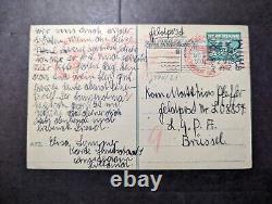 1942 Pays-Bas Feldpost Carte postale Couverture Amsterdam à Bruxelles Belgique