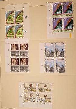 COLLECTION NETHERLANDS MNH 1985-1991 BLOCS DE QUATRE toutes commémoratives et semi-postales